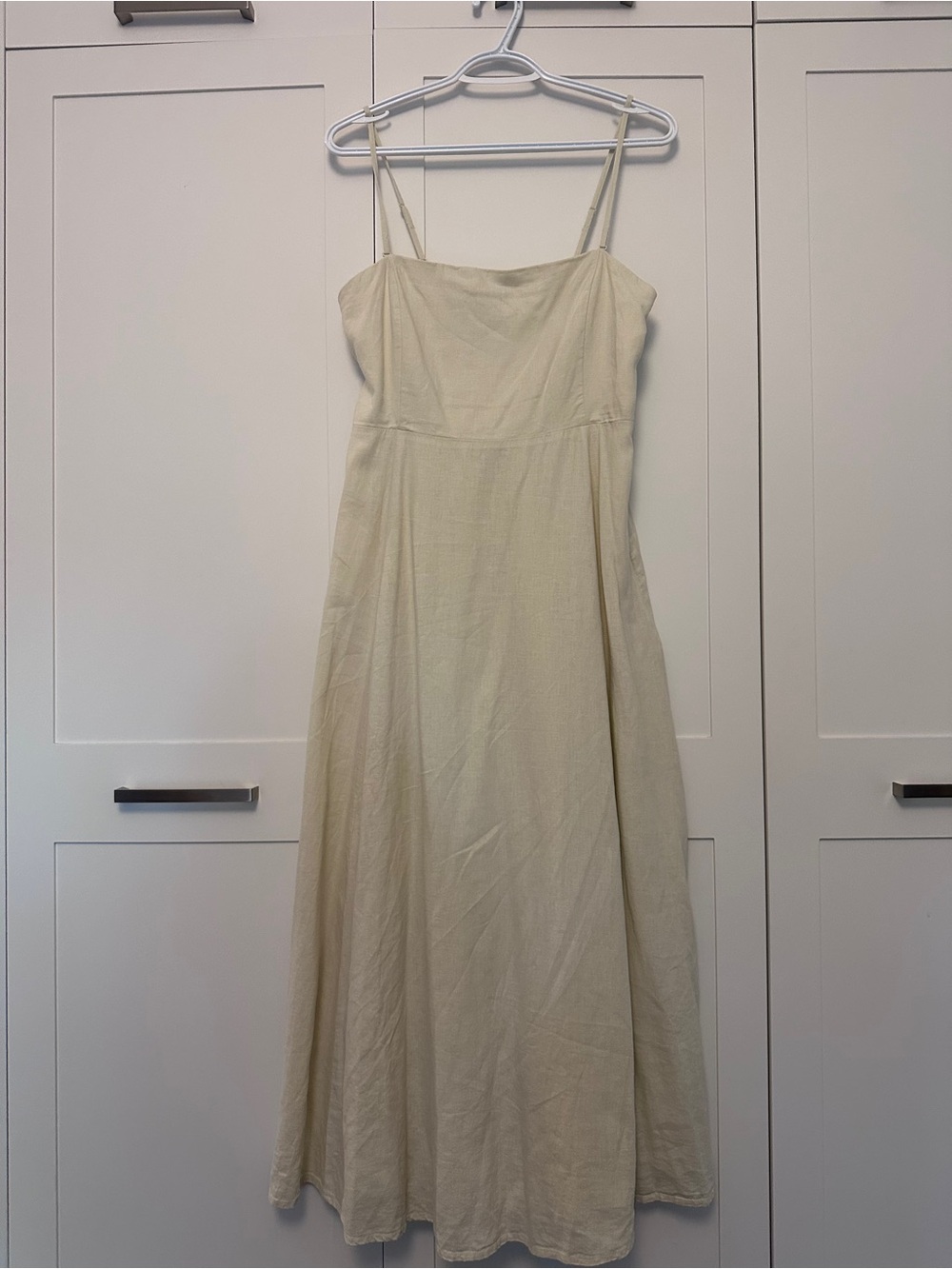 GAP Light Cream Spaghetti Strap Maxi Dress